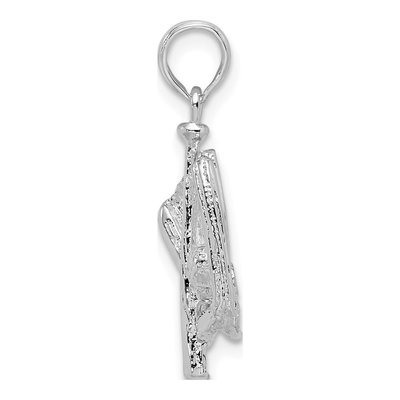 Sterling Silver 3D Baseball Bat Glove Pendant – view 3