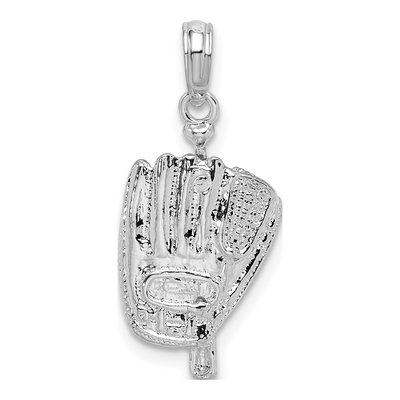 Sterling Silver 3D Baseball Bat Glove Pendant – view 5