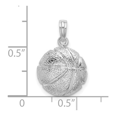 Sterling Silver Basketball Pendant – view 4