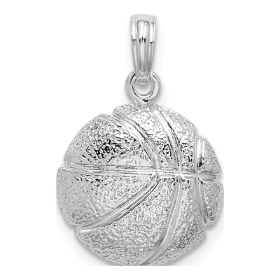 Sterling Silver Basketball Pendant