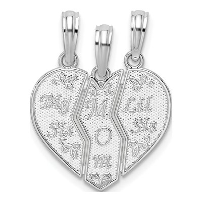 Sterling Silver Big Sis Mom Lil Break Apart Pendant