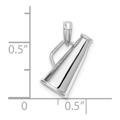 Sterling Silver 3D Megaphone Pendant – view 4