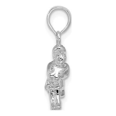 Sterling Silver 3D Mother Baby Pendant – view 3