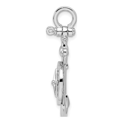 Sterling Silver 3D Anchor Compass Pendant – view 3