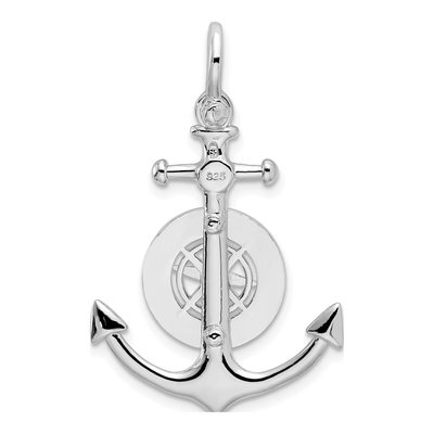 Sterling Silver 3D Anchor Compass Pendant – view 5