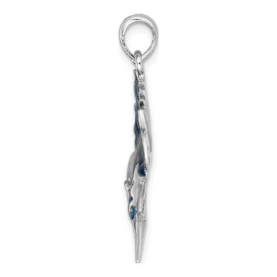 Sterling Silver Enameled Sailfish Pendant – view 3