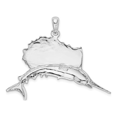 Sterling Silver Enameled Sailfish Pendant – view 5