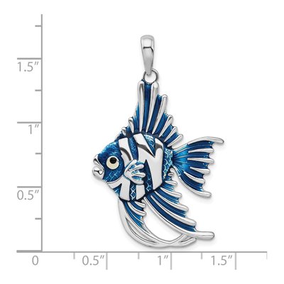 Sterling Silver Enameled Angel Fish Pendant – view 4
