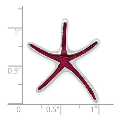 Sterling Silver Enameled Starfish Slide Pendant – view 4