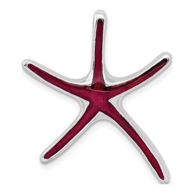Sterling Silver Enameled Starfish Slide Pendant
