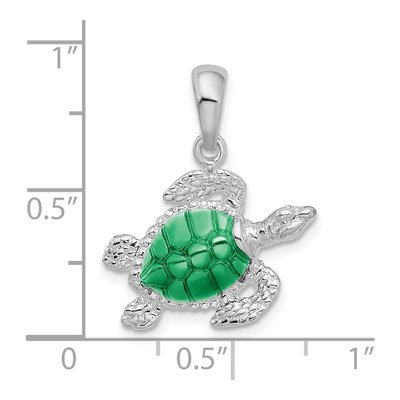 Sterling Silver Enameled Sea Turtle Pendant – view 4