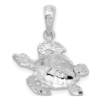Sterling Silver Enameled Sea Turtle Pendant – view 5