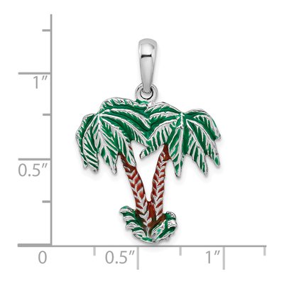 Sterling Silver Enameled Palm Trees Pendant – view 4