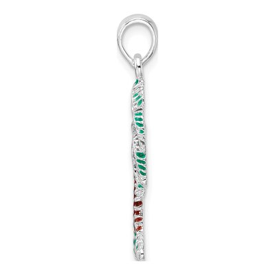 Sterling Silver Enameled Palmetto Pendant – view 3