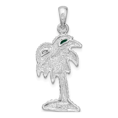 Sterling Silver Enameled Palmetto Pendant – view 5