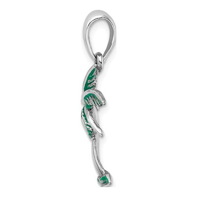 Sterling Silver Enameled Palm Tree Pendant – view 3