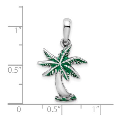 Sterling Silver Enameled Palm Tree Pendant – view 4