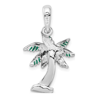 Sterling Silver Enameled Palm Tree Pendant – view 5