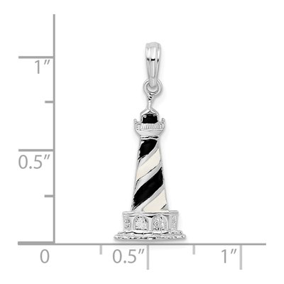 Sterling Silver Enameled Lighthouse Pendant – view 4
