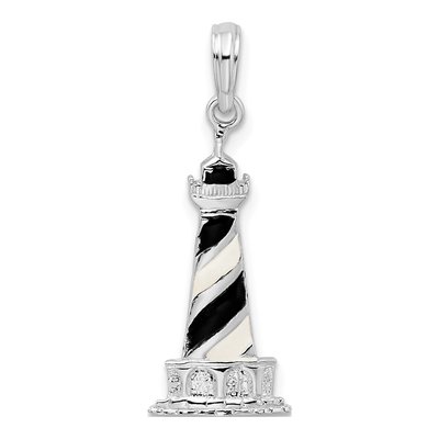 Sterling Silver Enameled Lighthouse Pendant
