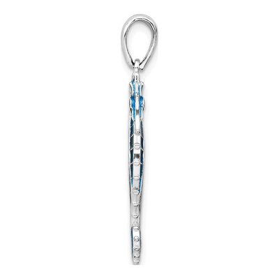 Sterling Silver Blue Seahorse Pendant – view 3