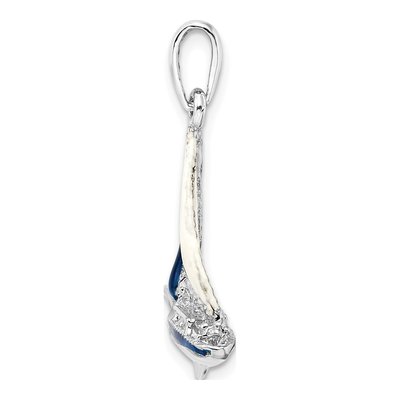 Sterling Silver 3D Enamel Sailboat Pendant – view 3