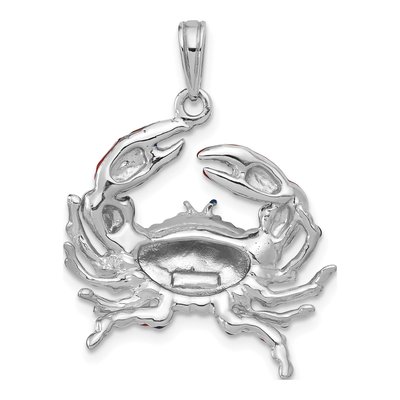 Sterling Silver Enameled Blue Crab Pendant – view 5