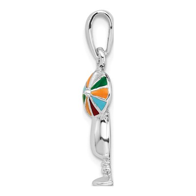 Sterling Silver Enameled Tropical Drink Pendant – view 3