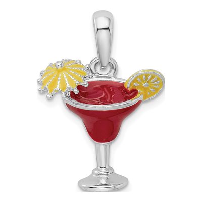 Sterling Silver Enameled Margarita Pendant