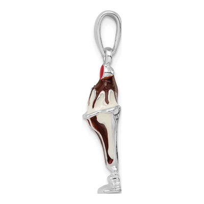 Sterling Silver Enamel Chocolate Sundae Pendant – view 3