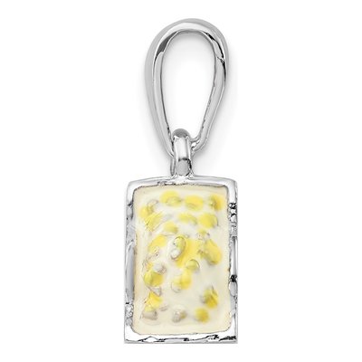 Sterling Silver 3D Enameled Popcorn Bag Pendant – view 3