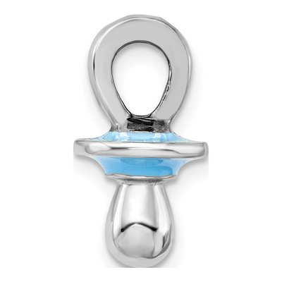 Sterling Silver 3D Blue Enamel Pacifier Pendant – view 3