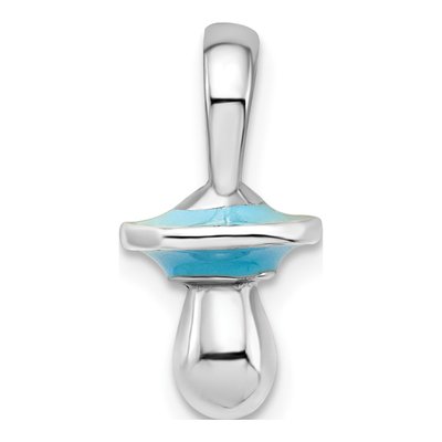 Sterling Silver 3D Blue Enamel Pacifier Pendant – view 5
