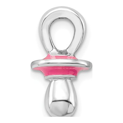 Sterling Silver 3D Pink Enamel Pacifier Pendant – view 3
