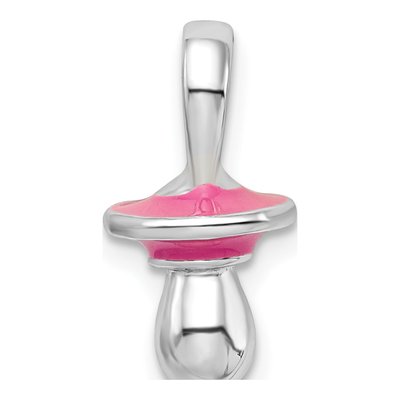 Sterling Silver 3D Pink Enamel Pacifier Pendant – view 5