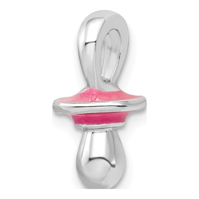 Sterling Silver 3D Pink Enamel Pacifier Pendant – view 6