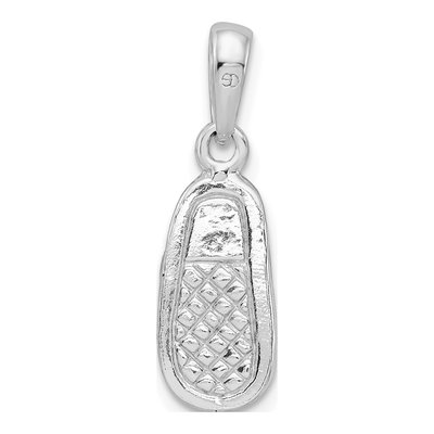 Sterling Silver Pink Enamel Baby Shoe Pendant – view 5