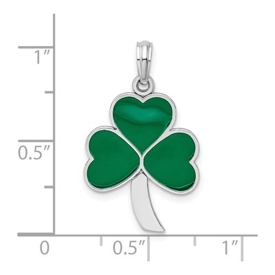 Sterling Silver Enameled Shamrock Pendant – view 4
