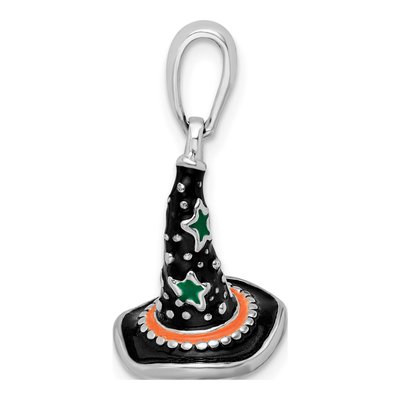 Sterling Silver 3D Enameled Witch Hat Pendant – view 3