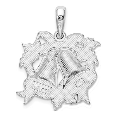 Sterling Silver Enameled Bells Holly Pendant – view 5