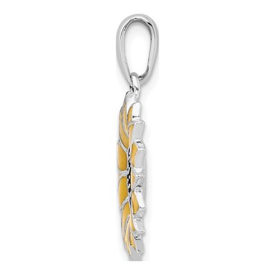 Sterling Silver Enameled Sunflower Pendant – view 3