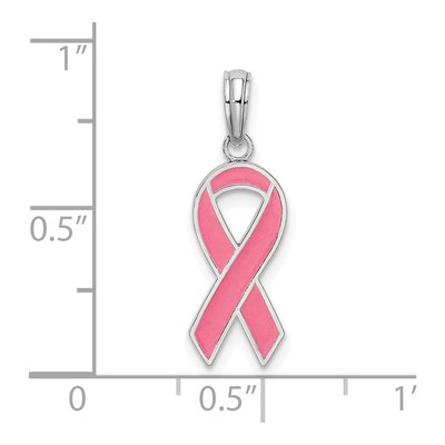 Sterling Silver Pink Ribbon Pendant – view 4