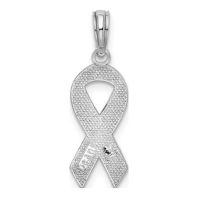 Sterling Silver Pink Ribbon Pendant – view 5
