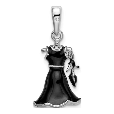 Sterling Silver Black Dress Shoe Pendant – view 5