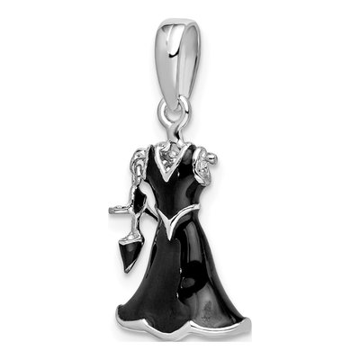 Sterling Silver Black Dress Shoe Pendant – view 6