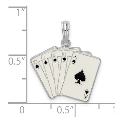 Sterling Silver Royal Flush Cards Pendant – view 4