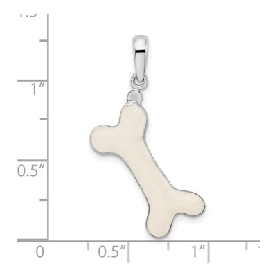 Sterling Silver 3D Enamel Dog Bone Pendant – view 5