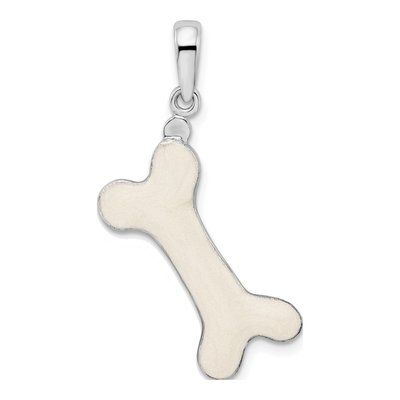 Sterling Silver 3D Enamel Dog Bone Pendant