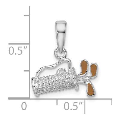 Sterling Silver 3D Enameled Golf Bag Pendant – view 5