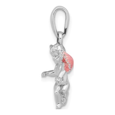 Sterling Silver 3D Enameled Angel Pendant – view 3